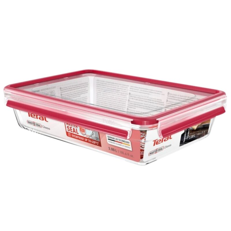 Кутия за храна Tefal N1041210, стъклена, 3 л. капацитет, прозрачна Намаления и отстъпки ЧеренПетък 3