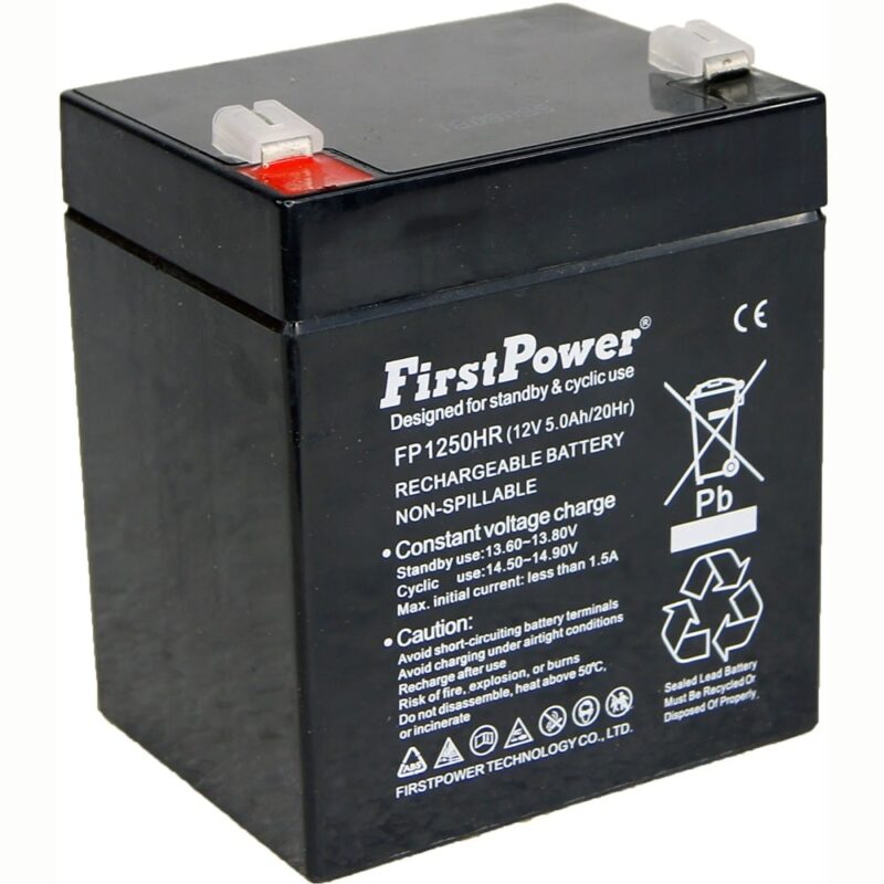 Акумулаторна батерия FirstPower FP1250HR, 12V, 5Ah, AGM, F1 конектори Намаления и отстъпки ЧеренПетък 3
