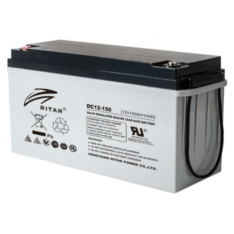 Акумулаторна батерия Ritar Power DC12-150, 12V, 150Ah, AGM, Insert M8: Позиция-C конектори Намаления и отстъпки ЧеренПетък 3