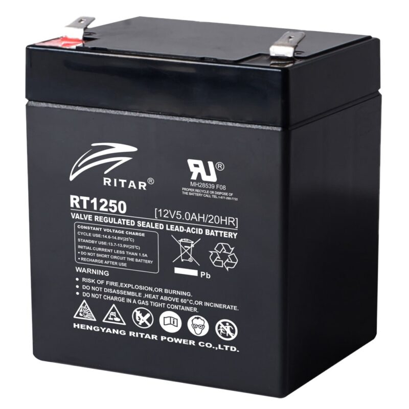 Акумулаторна батерия Ritar Power RT1250-1, 12V, 5Ah, AGM, T1 конектори Намаления и отстъпки ЧеренПетък 3