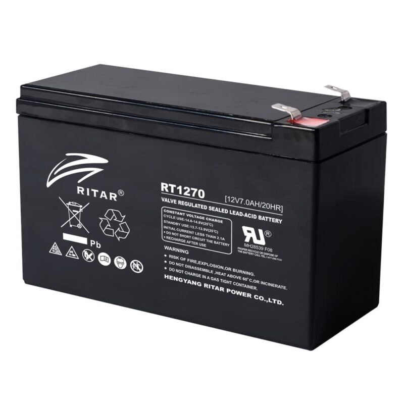 Акумулаторна батерия Rirar Power RT1270-1, 12V, 7Ah, AGM, Т1 конектори Намаления и отстъпки ЧеренПетък 3