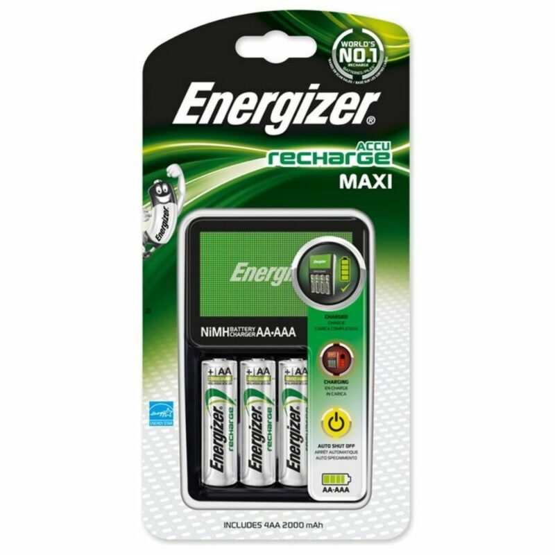 Зарядно устройство Energizer ACCU Recharge Maxi, за 4бр. батерии AA и AAA, с включени батерии 4x AA 2000mAh Намаления и отстъпки ЧеренПетък 3