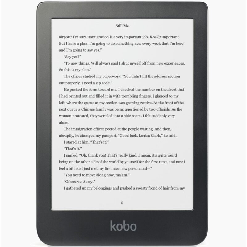 Електронна книга Kobo Nia, 6″ (15.24 cm) E-Ink Carta сензорен екран, 256MB RAM, 8GB Flash памет, черна Намаления и отстъпки ЧеренПетък 3