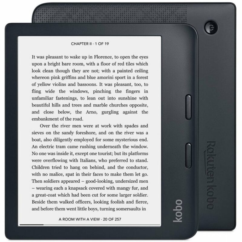 Електронна книга Kobo Libra 2, 7″ (17.78 cm) HD E-Ink екран, процесор 1 GHz, Wi-Fi, Bluetooth, USB-C, IPX8, 32GB Flash памет, черна Намаления и отстъпки ЧеренПетък 2