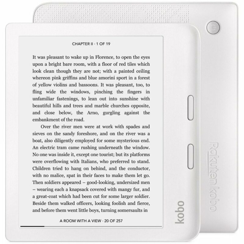 Електронна книга Kobo Libra 2, 7″ (17.78 cm) HD E-Ink екран, процесор 1 GHz, Wi-Fi, Bluetooth, USB-C, IPX8, 32GB Flash памет, бяла Намаления и отстъпки ЧеренПетък 3