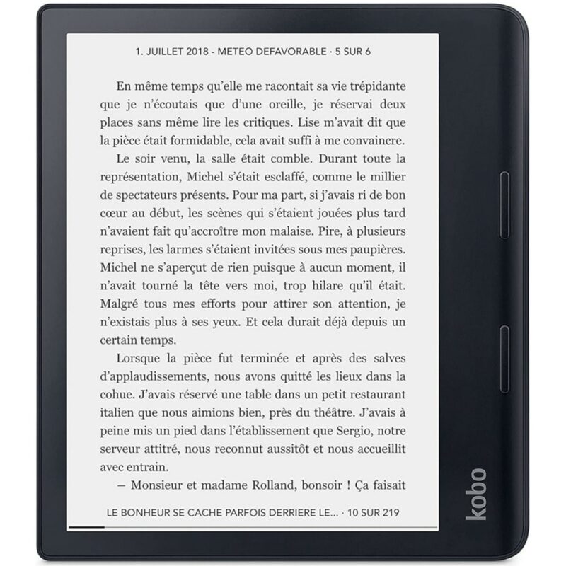 Електронна книга Kobo Sage, 8″ (20.32 cm) E-Ink екран, четириядрен процесор 1.8 GHz, Wi-Fi, Bluetooth, USB-C, 32GB Flash памет, IPX8, черна Намаления и отстъпки ЧеренПетък 2
