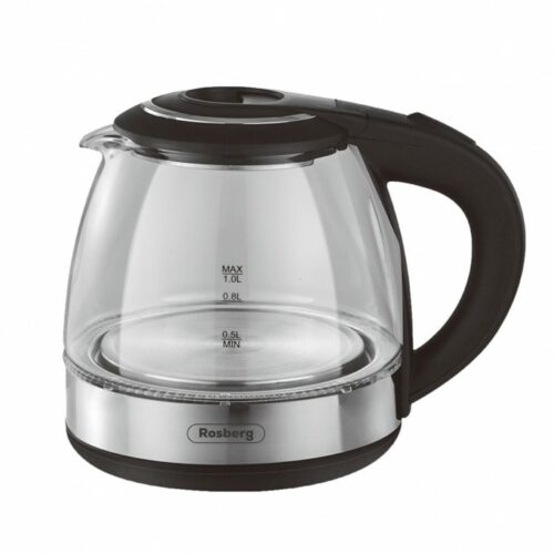 Електрическа кана Rosberg R51230Q, 1 л, 1500W, черна