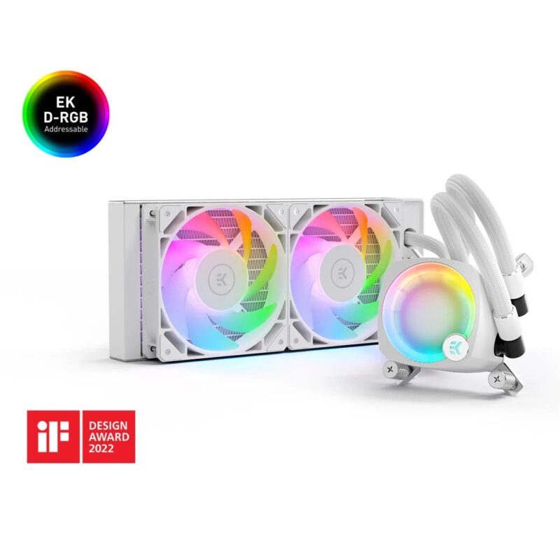 Водно охлаждане Ekwb EK-Nucleus CR240 Lux D-RGB White, съвместимост със сокети LGA 1150/1151/1155/1156/1200/2011/2011-3/2066/1700 & AMD AM4/AM5 Намаления и отстъпки ЧеренПетък 3
