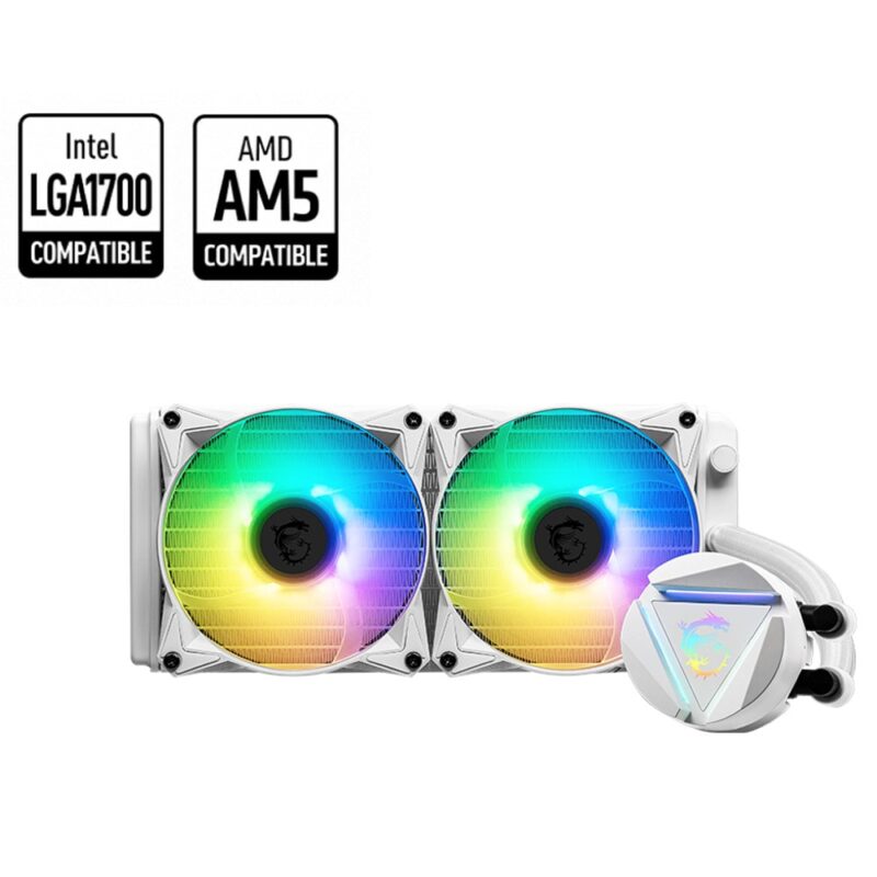 Водно охлаждане за процесор MSI MAG Coreliquid 240R V2 White, съвместимост със сокети Intel LGA 1150/1151/1155/1156/1200/1700 & AMD AM5/AM4/FM2+/FM2/FM1 Намаления и отстъпки ЧеренПетък 3