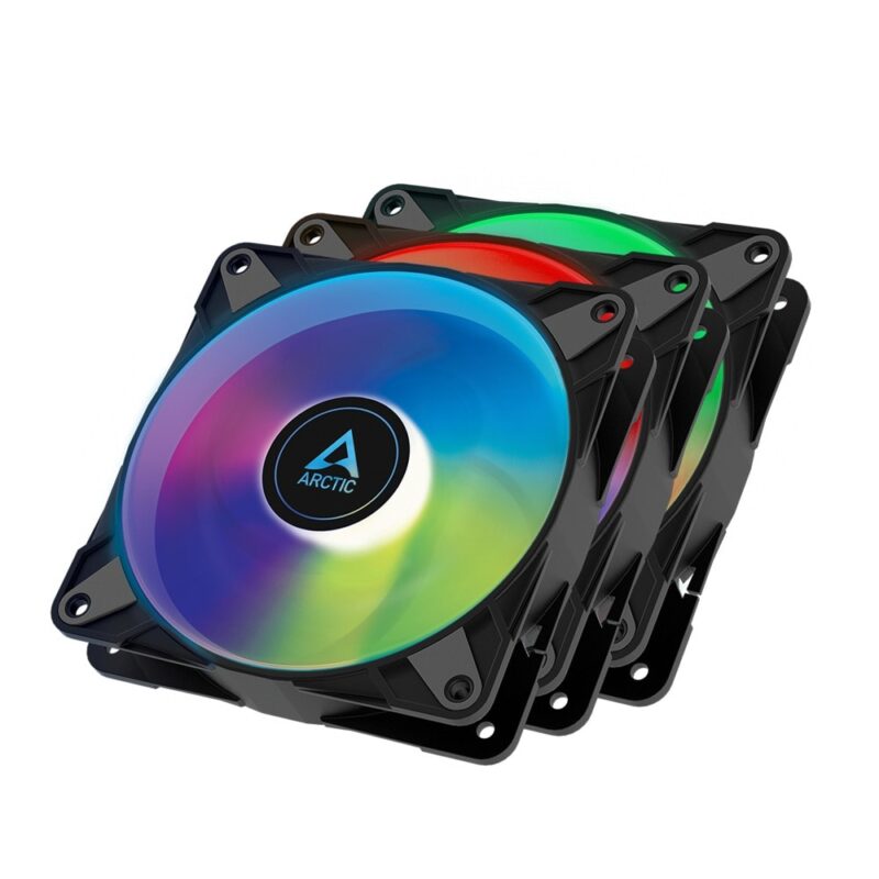 Вентилатори 120mm, ARCTIC P12 Black A-RGB (ACFAN00232A), 4-Pin, 2000 rpm, 3 броя в комплект, черен Намаления и отстъпки ЧеренПетък 3