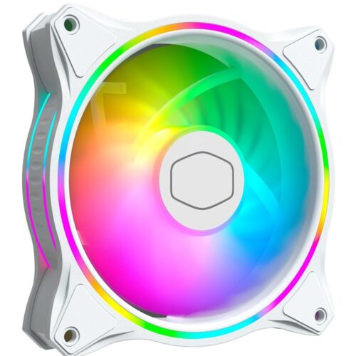 Вентилатор 120mm Cooler Master MasterFan MF120 Halo White Edition ARGB (MFL-B2DW-18NPA-R1), 4-pin, 1800 RPM, RGB подсветка Намаления и отстъпки ЧеренПетък