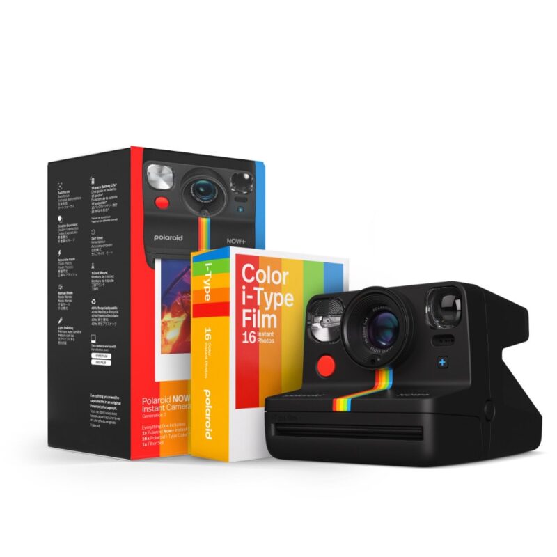 Фотоапарат Polaroid Everything Box Now+ Gen 2, 16 броя филм, моментални снимки, светкавица, автофокус, Bluetooth, черен Намаления и отстъпки ЧеренПетък 3