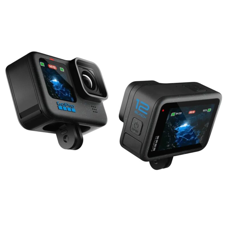 Екшън камера GoPro HERO12 Black, камера за екстремен спорт, 5.3K@60fps, 2.27″ (5.76 cm) заден сензорен дисплей/1.4″ (3.55 cm) преден дисплей, HyperSmooth 6.0 стабилизация … Намаления и отстъпки ЧеренПетък 3