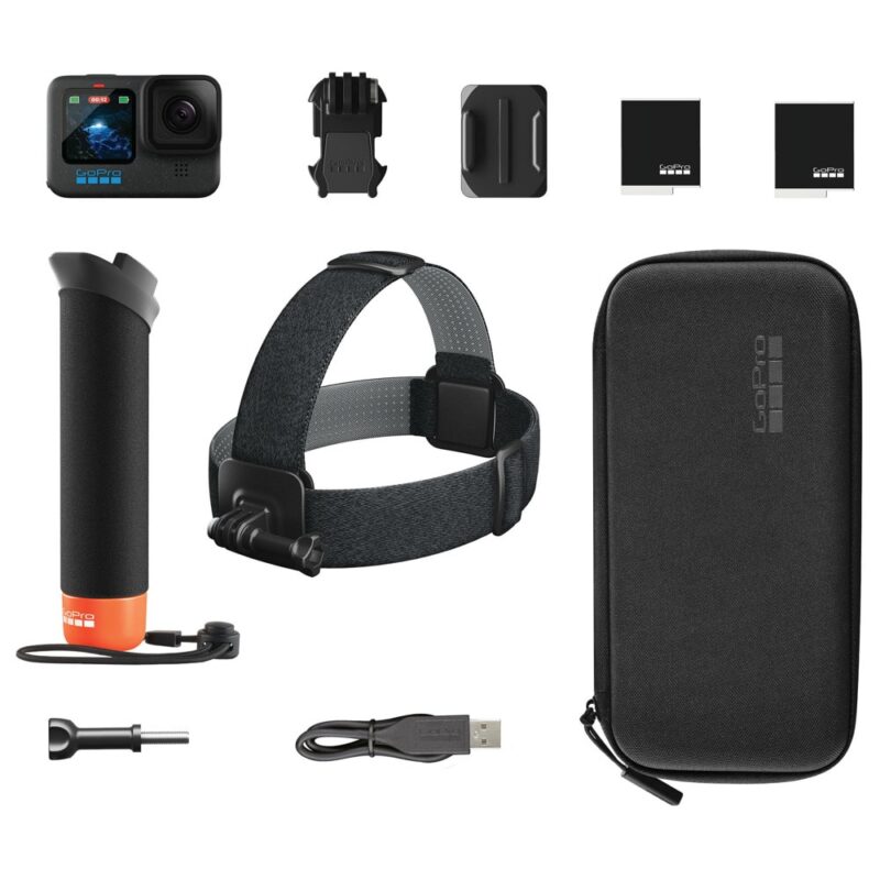 Екшън камера GoPro HERO12 Black Bundle, камера за екстремен спорт, 5.3K@60fps, 2.27″ (5.76 cm) заден сензорен дисплей/1.4″ (3.55 cm) преден дисплей, HyperSmooth 6.0 … Намаления и отстъпки ЧеренПетък 3