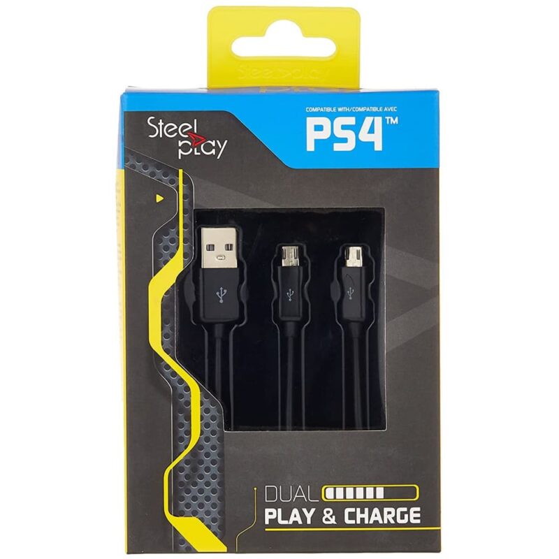Кабел SteelPlay DUAL PLAY & CHARGE CABLE, за PS4, 3m, за зареждане на два контролера Намаления и отстъпки ЧеренПетък 3