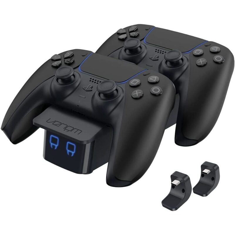 Докинг станция Venom VS5007, за зареждане на до 2 PlayStation 5 контролери едновременно, LED дисплей, USB, черна Намаления и отстъпки ЧеренПетък 3
