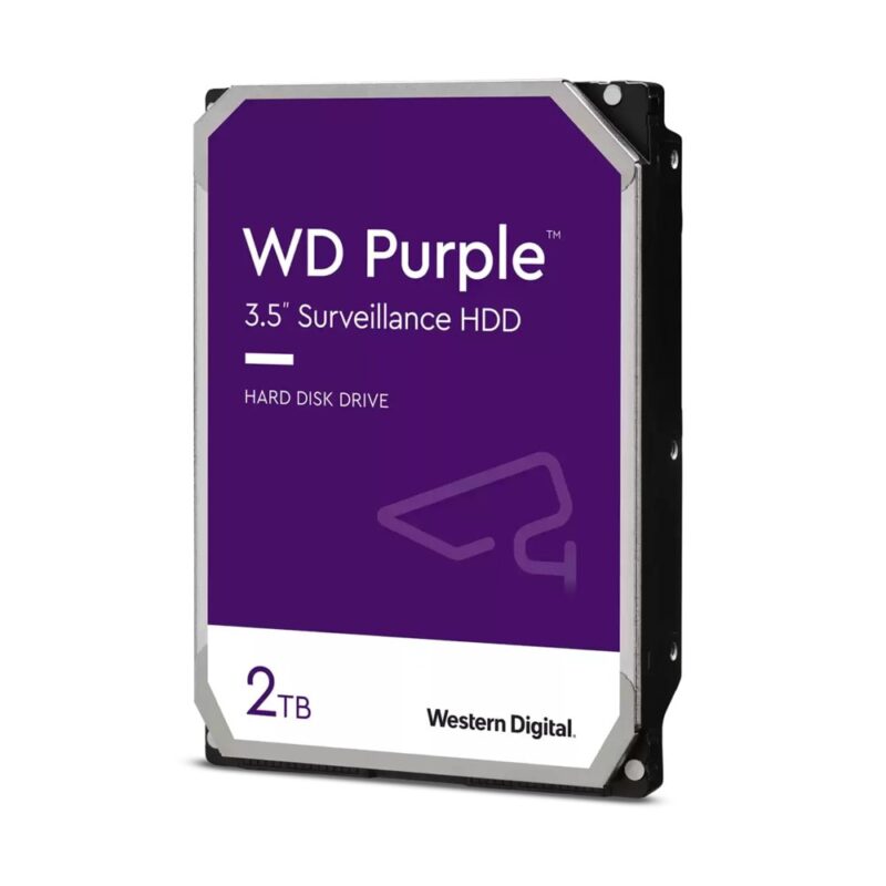 Твърд диск 2TB WD Purple Surveillance, SATA 6Gb/s, 5400rpm, 64MB, 3.5″(8.89 cm) Намаления и отстъпки ЧеренПетък 2