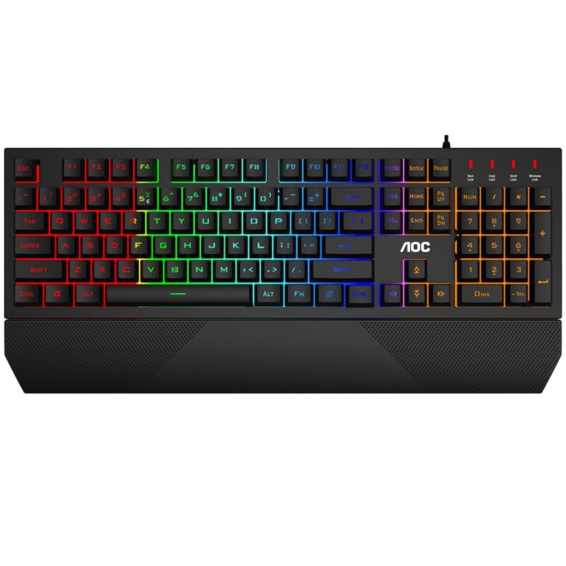 Клавиатура AOC GK200, гейминг, RGB подсветка, черна, USB Намаления и отстъпки ЧеренПетък 3