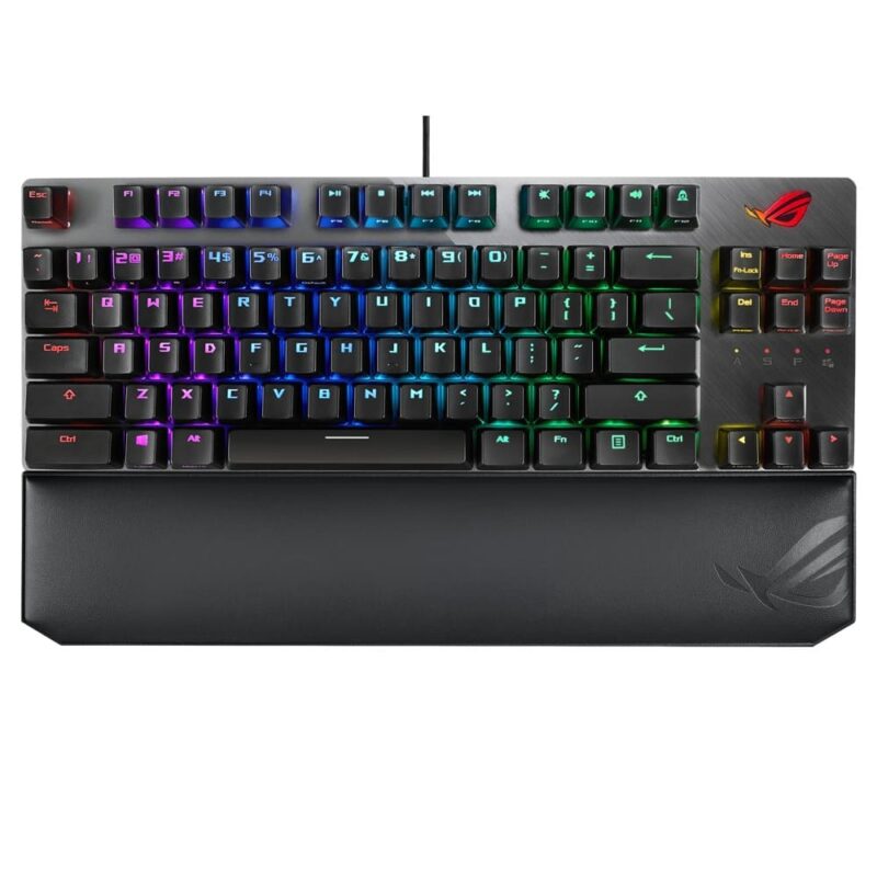 Клавиатура ASUS ROG Strix Scope NX TKL Deluxe, жична, гейминг, механична, ROG NX Red суичове, черна, USB Намаления и отстъпки ЧеренПетък 3