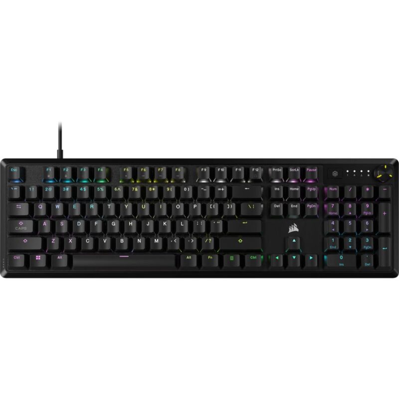 Клавиатура Corsair K70 CORE RGB, гейминг, механична, CORSAIR MLX Red linear червени суичове, RGB подсветка, USB, черна Намаления и отстъпки ЧеренПетък 3