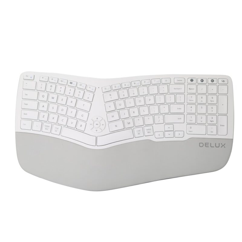 Клавиатура Delux GM902 White, безжична, Bluetooth, ергономичен дизайн, мултимедийни бутони, бяла Намаления и отстъпки ЧеренПетък 3