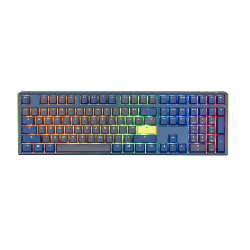 Клавиатура Ducky One 3 DayBreak Full Size, жична, гейминг, механична, Hotswap Cherry MX Black суичове, RGB подсветка, синя, USB Намаления и отстъпки ЧеренПетък 3