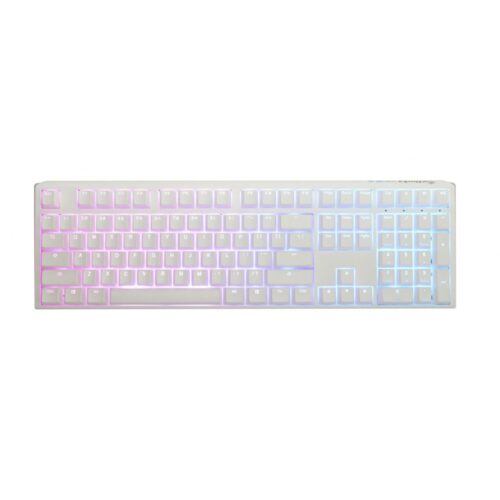 Клавиатура Ducky One 3 Pure White Full Size, жична, гейминг, механична, Hotswap Cherry MX Silver суичове, RGB подсветка, бяла, USB Намаления и отстъпки ЧеренПетък