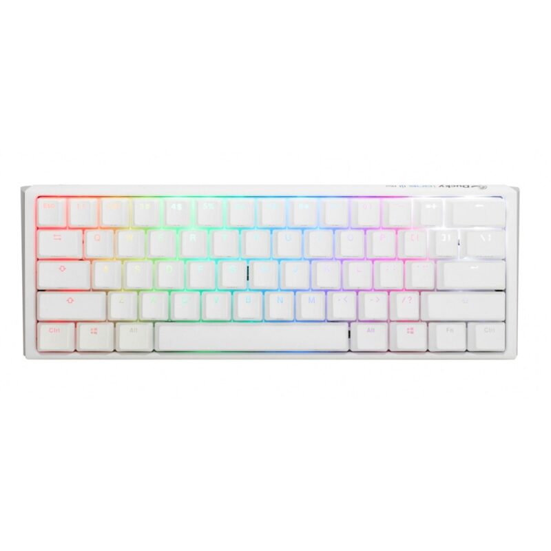 Клавиатура Ducky One 3 Pure White Mini 60, жична, гейминг, механична, Hotswap Cherry MX Clear суичове, RGB подсветка, бяла, USB Намаления и отстъпки ЧеренПетък 3