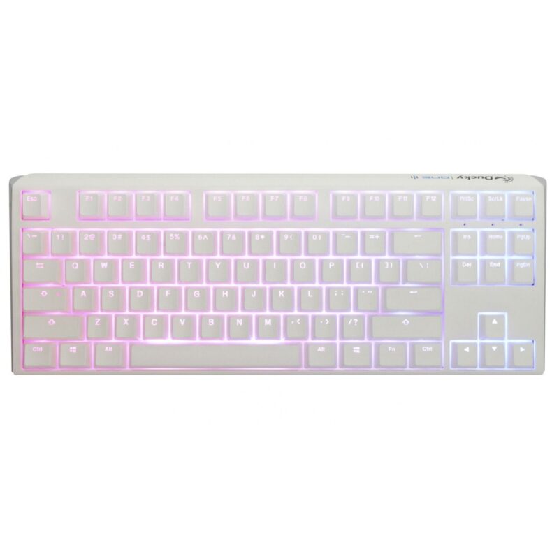 Клавиатура Ducky One 3 Pure White TKL, жична, гейминг, механична, Hotswap Cherry MX Brown суичове, RGB подсветка, бяла, USB Намаления и отстъпки ЧеренПетък 3