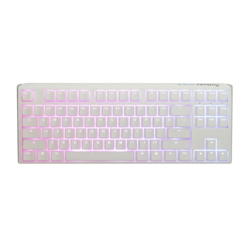 Клавиатура Ducky One 3 Pure White TKL, жична, гейминг, механична, Hotswap Cherry MX Blue суичове, RGB подсветка, бяла, USB Намаления и отстъпки ЧеренПетък 3