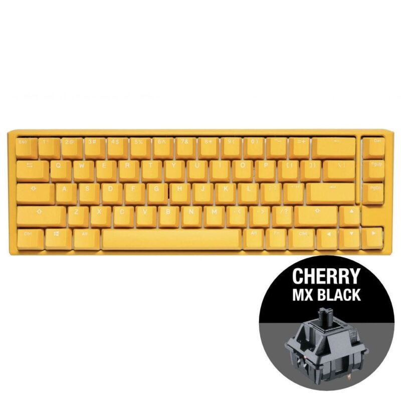 Клавиатура Ducky One 3 Yellow SF 65, жична, гейминг, механична, Cherry MX Black суичове, RGB подсветка, жълта, USB Намаления и отстъпки ЧеренПетък 3