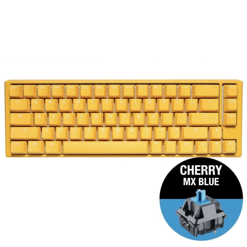 Клавиатура Ducky One 3 Yellow SF 65, жична, гейминг, механична, Cherry MX Blue суичове, RGB подсветка, жълта, USB Намаления и отстъпки ЧеренПетък 3