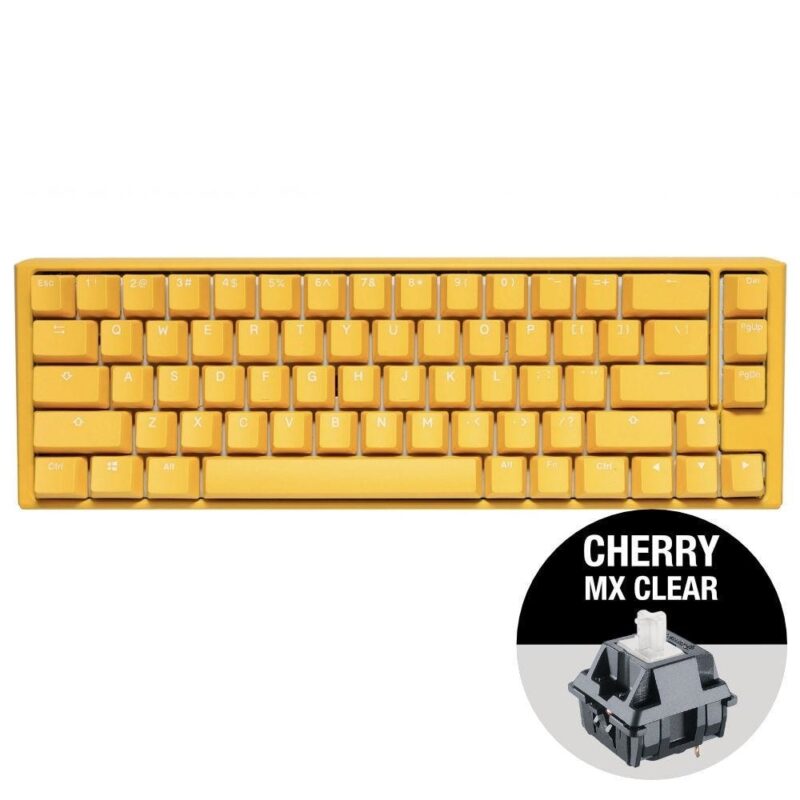 Клавиатура Ducky One 3 Yellow SF 65, жична, гейминг, механична, Cherry MX Clear суичове, RGB подсветка, жълта, USB Намаления и отстъпки ЧеренПетък 3