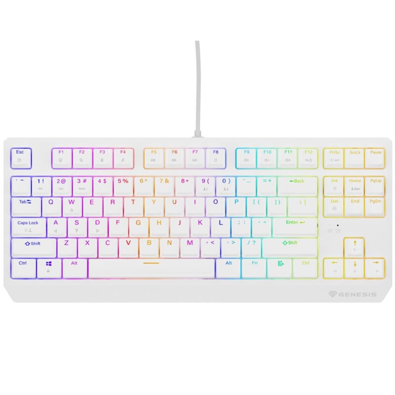 Клавиатура Genesis Thor 230 TKL White (NKG-2078), механична, Outemu Red суич, гейминг, RGB подсветка, бяла, USB Намаления и отстъпки ЧеренПетък 3