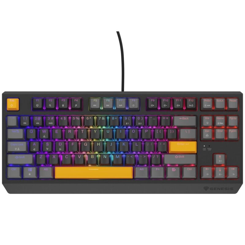Клавиатура Genesis Thor 230 TKL Anchor Gray Positive (NKG-2081), механична, Outemu Red суич, гейминг, RGB подсветка, сива, USB Намаления и отстъпки ЧеренПетък 3