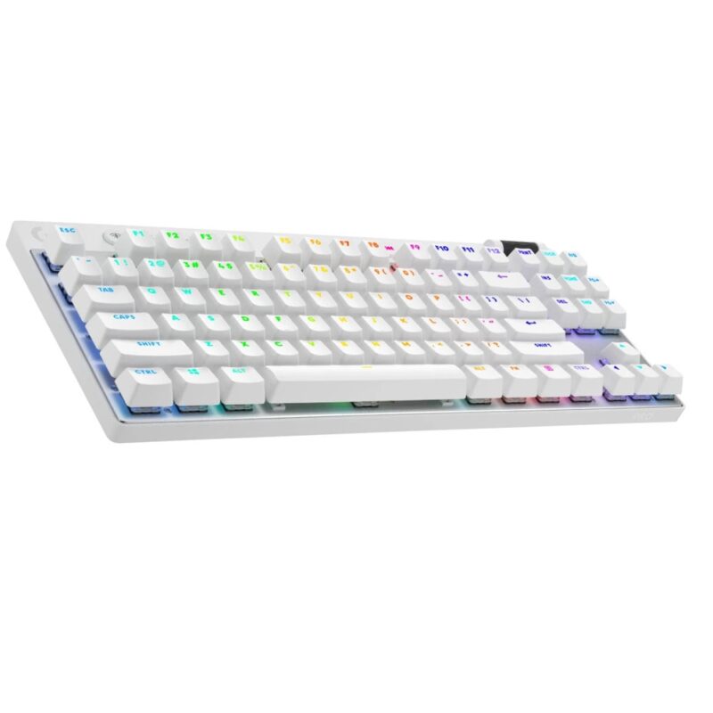 Клавиатура Logitech G Pro X TKL Lightspeed (920-012148), безжична, механична, Tactile суич, гейминг, US International Layout, RGB подсветка, USB, Bluetooth, бяла Намаления и отстъпки ЧеренПетък 3