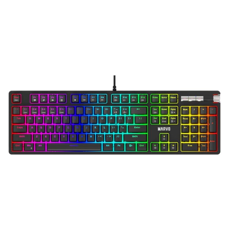 Клавиатура Marvo KG948, механична, гейминг, RGB подсветка, черна, USB Намаления и отстъпки ЧеренПетък 3