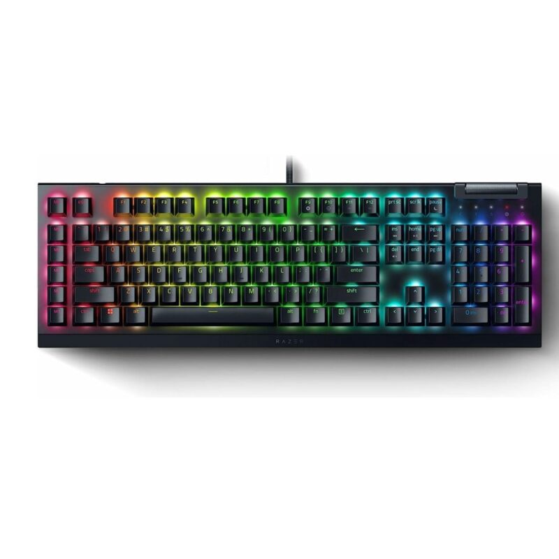 Клавиатура Razer Blackwidow V4 X, механична, зелени Razer суичове, гейминг, RGB подсветка, черна, USB Намаления и отстъпки ЧеренПетък 3