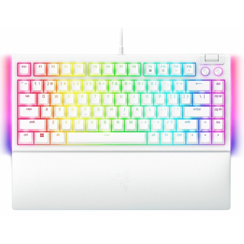 Клавиатура Razer BlackWidow V4 75% White, механична, оранжеви Razer суичове, гейминг, RGB подсветка, бяла, USB-C Намаления и отстъпки ЧеренПетък 3