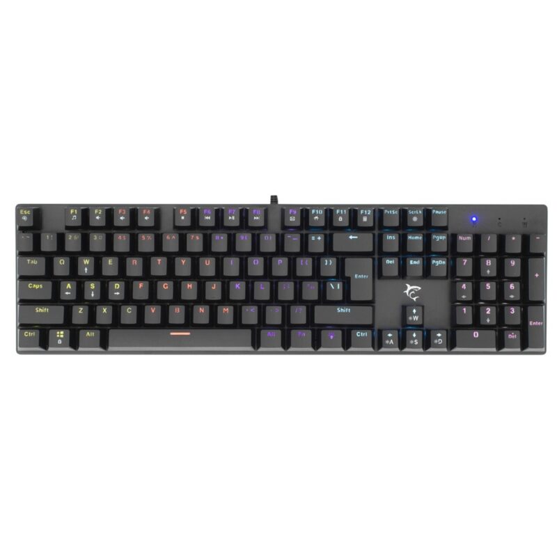 Клавиатура SBOX WHITE SHARK Commandos Elite GK-2107, гейминг, механична, сини суичове, LED подсветка 12 режима, черна, USB Намаления и отстъпки ЧеренПетък 3