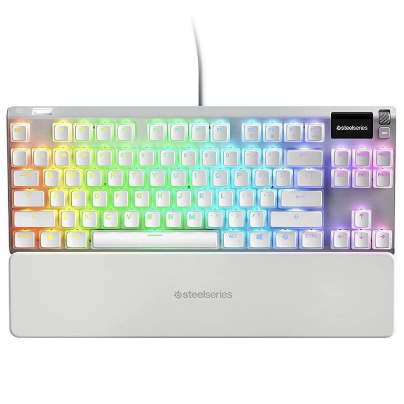 Клавиатура Steelseries Apex 7 Ghost TKL Red Switch, механична, RGB подсветка, мултимедийни бутони, USB, бяла Намаления и отстъпки ЧеренПетък 3