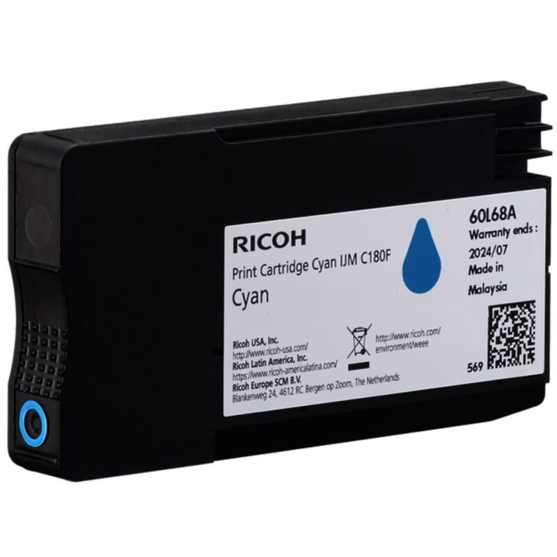 Касета за Ricoh IJM C180F – Cyan – 408518 – Ricoh – оригинален – Заб.: 1600 бр. копия Намаления и отстъпки ЧеренПетък 3