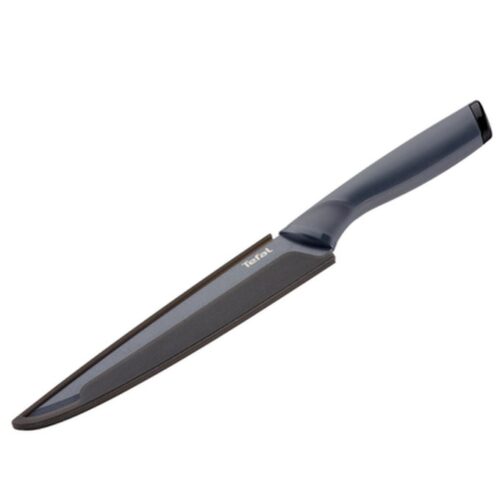 Кухненски нож Tefal K1221205, 20 см, неръждаема стомана, титаниево покритие, черен