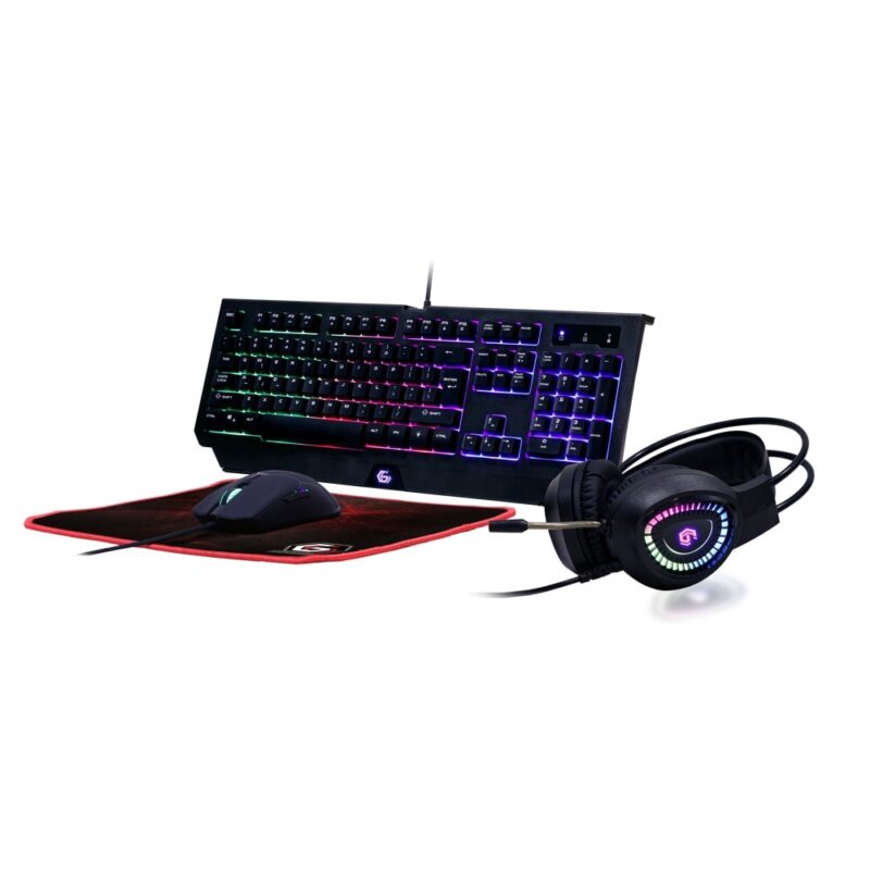 Комплект клавиатура, мишка, слушалки и пад Gembird Ultimate 4-in-1 Gaming kit „Phantom“ (GGS-UMGL4-01), жични, оптична мишка (1600 dpi), LED подсветки, черни Намаления и отстъпки ЧеренПетък 3