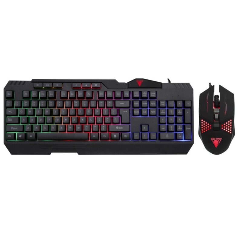 Комплект клавиатура и мишка Jedel GK108, RGB подсветка, 1000 dpi, USB, черни Намаления и отстъпки ЧеренПетък 3