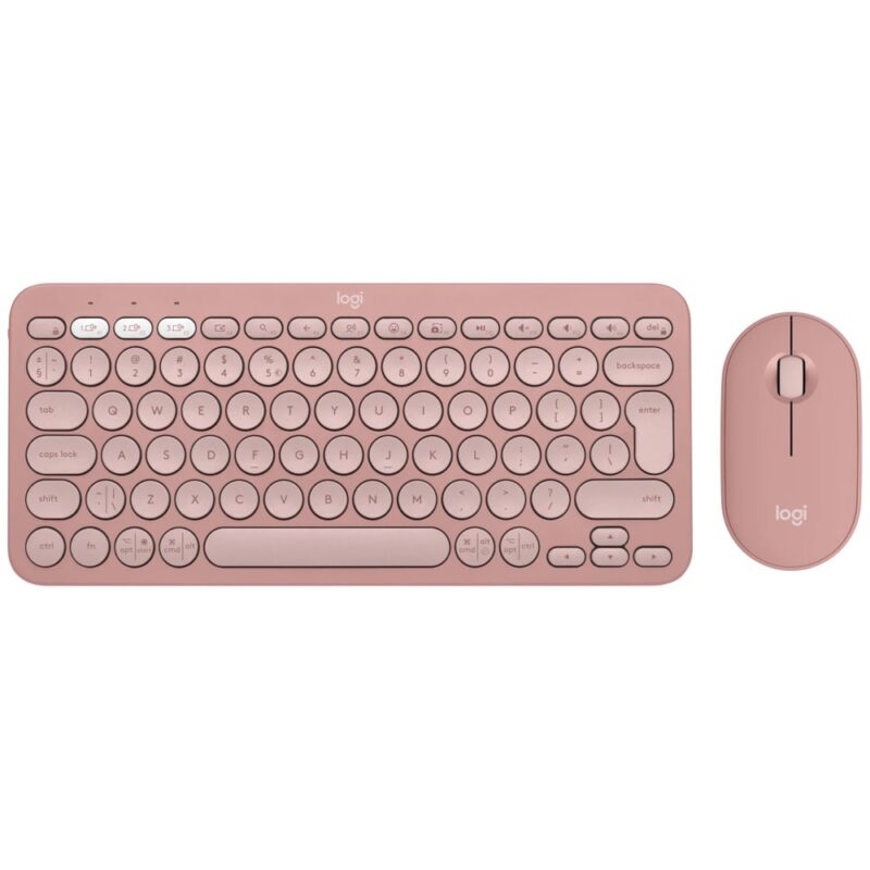 Комплект клавиатура и мишка Logitech Pebble 2 Combo, безжични, 4000dpi, USB, розови Намаления и отстъпки ЧеренПетък 3