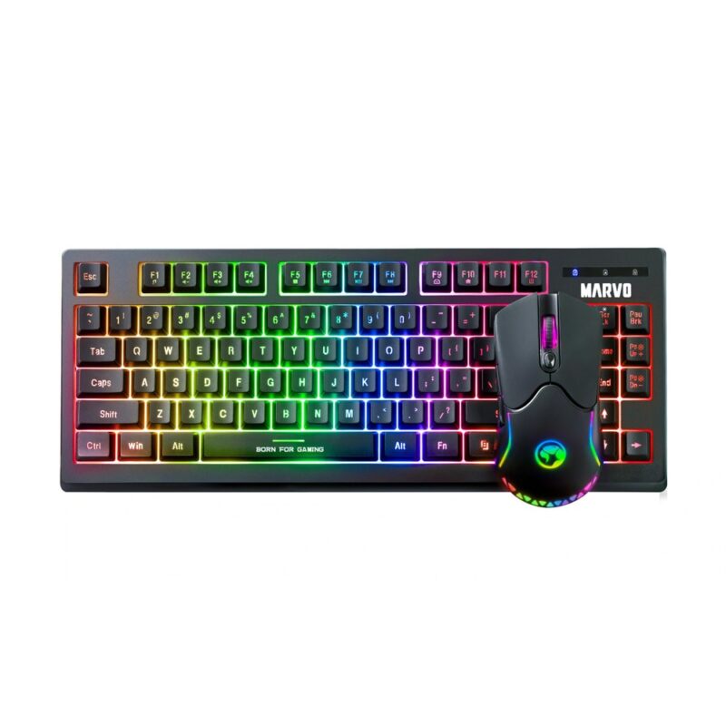 Комплект клавиатура и мишка Marvo KW516, безжични, RGB подсветка, гейминг, оптична мишка (4800 dpi), Bluetooth, черни Намаления и отстъпки ЧеренПетък 3