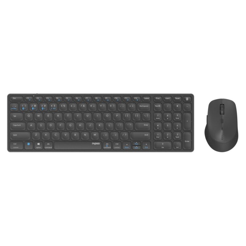 Комплект клавиатура и мишка Rapoo 9700M, безжични, 1600dpi, Bluetooth, USB, черен Намаления и отстъпки ЧеренПетък 3
