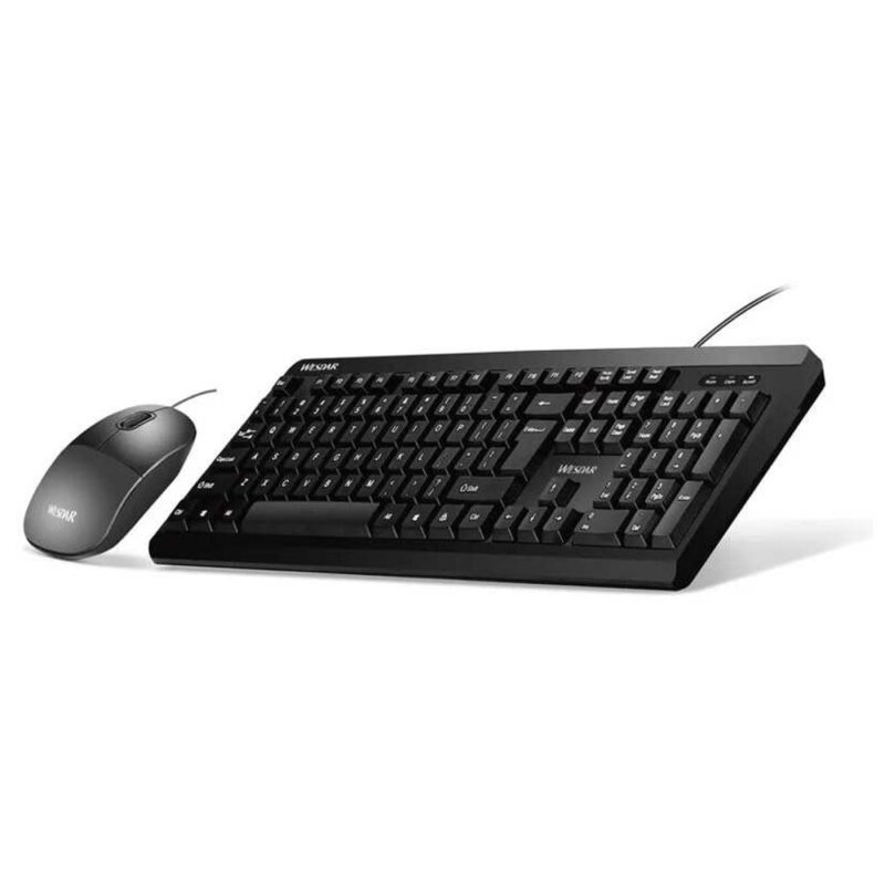 Комплект клавиатура и мишка Wesdar V2, 1200 dpi, USB, черни Намаления и отстъпки ЧеренПетък 3