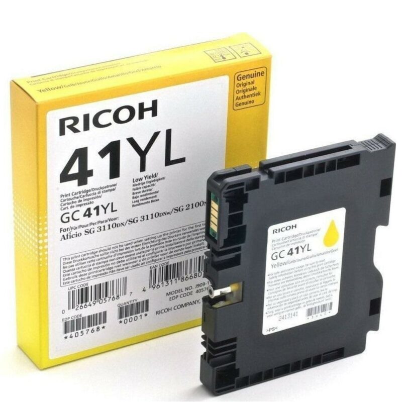 Тонер касета за Ricoh Aficio SG 2100 n/SG 3100 snw/SG 3110 dn/SG 7100 dn – Yellow – 405768 – Ricoh GC41YL, Заб.: 600к Намаления и отстъпки ЧеренПетък 3